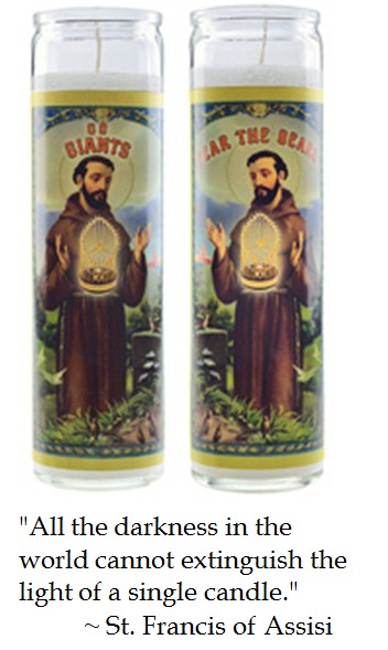 St. Francis Assisi San Francisco Giants Candle