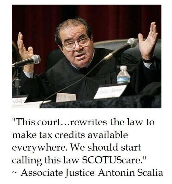Antonin Scalia on SCOTUScare