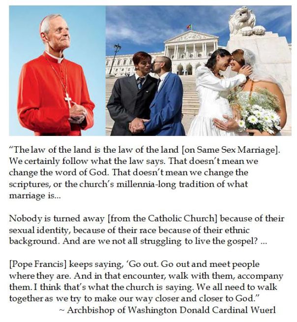 Cardinal Donald Wuerl on Same Sex Marriage