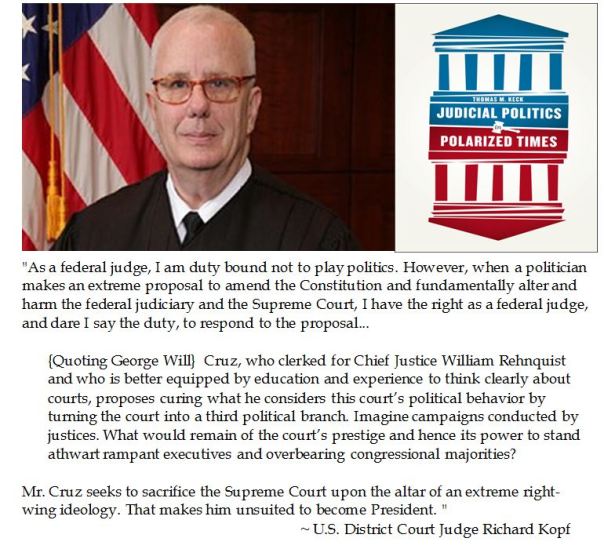 Judge Richard Kopf reacts to Senator Cruz on Judicial Elections