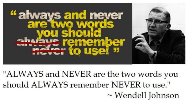 Wendell Johnson on Always/Never