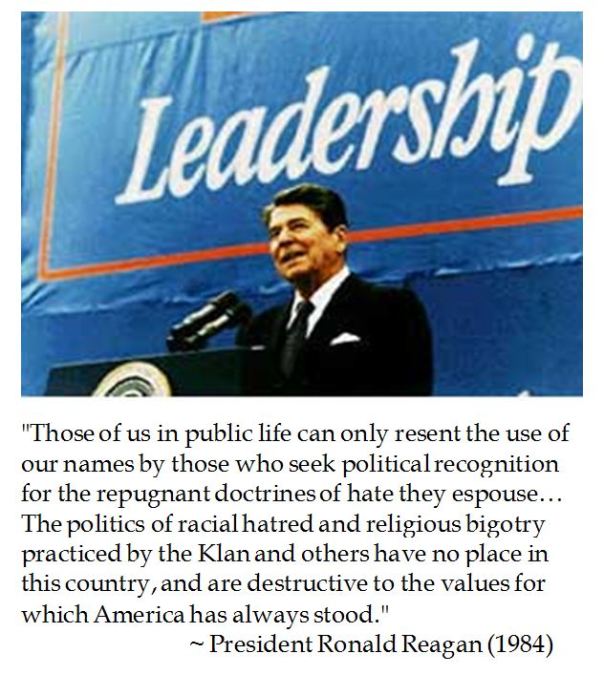 Ronald Reagan on an Unwanted KKK Endorsement