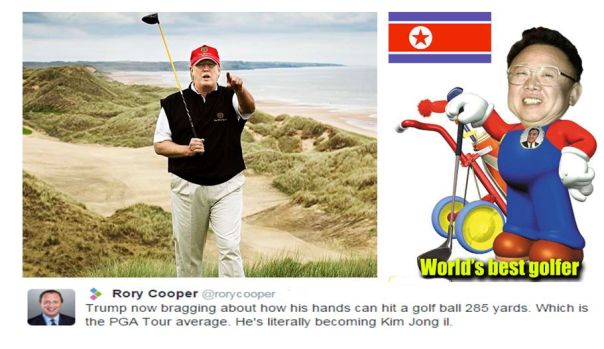 Donald Trump and Kim Jung-un on Golf
