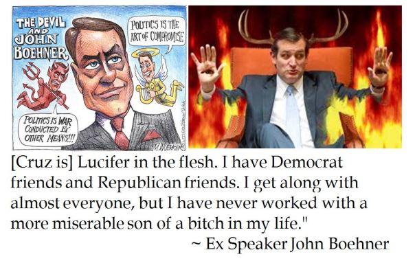 John Boehner's Diabolic Diatribe Against Ted Cruz