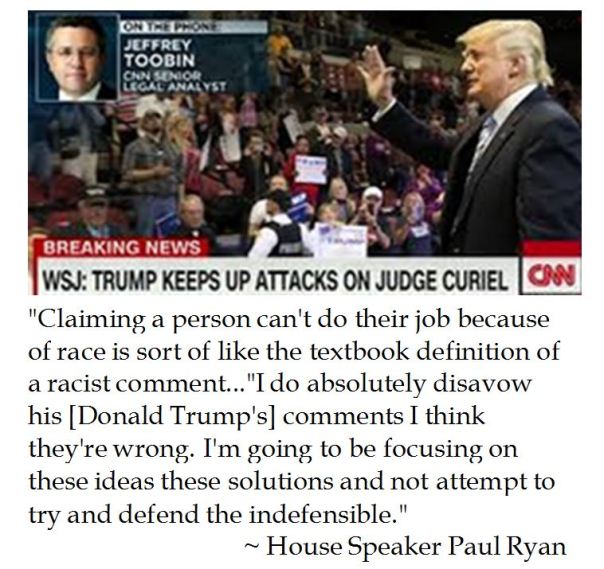 House Speaker Paul Ryan on Donald Trump's Textbook Racism