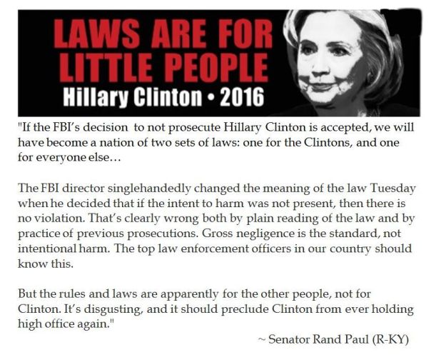 Sen. Rad Paul on FBI Non Prosecution of Clinton Email