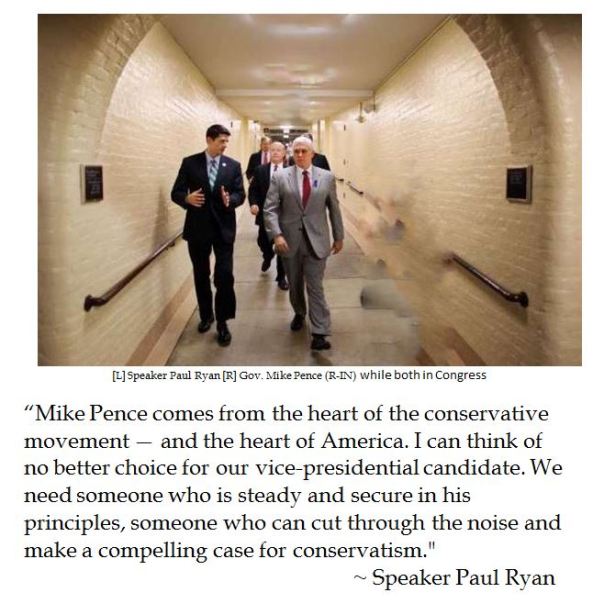 Speaker Paul Ryan on Trump's V.P. pick Gov. Mike Pence