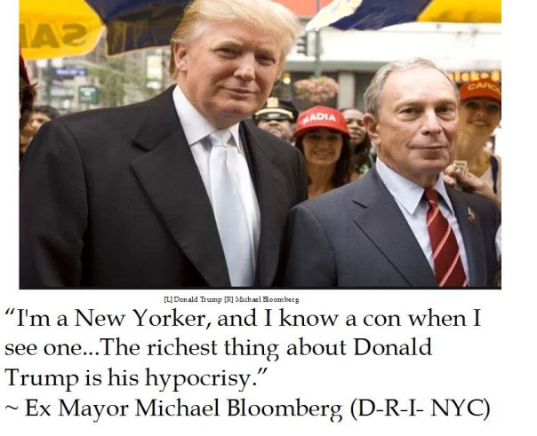 Ex NYC Mayor Michael Bloomberg on Republican Presidential nominee Donald Trump
