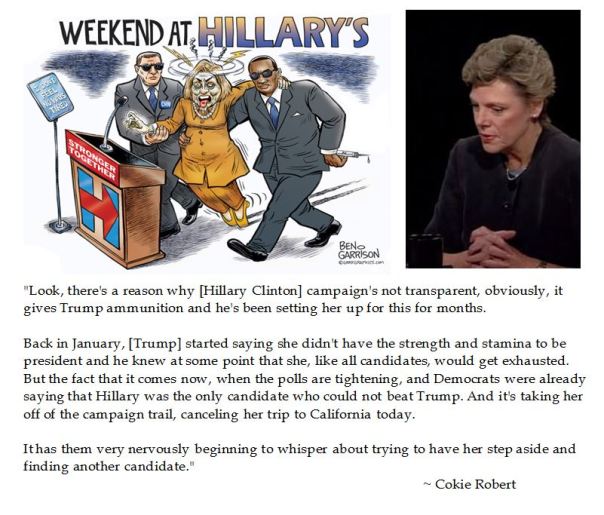 NPR Commentator Cokie Roberts considers if Hillary's Health Might Necessitate Dropping Out of Election 2016
