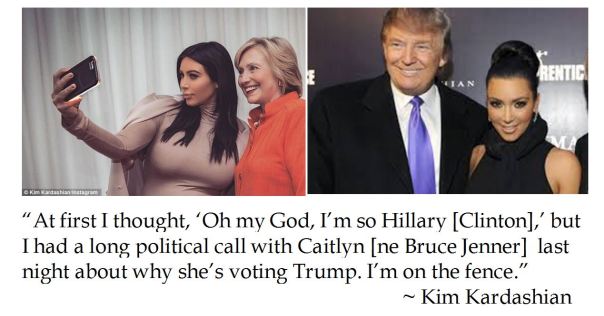 Kim Kardashian on Donald Trump and Hillary Clinton