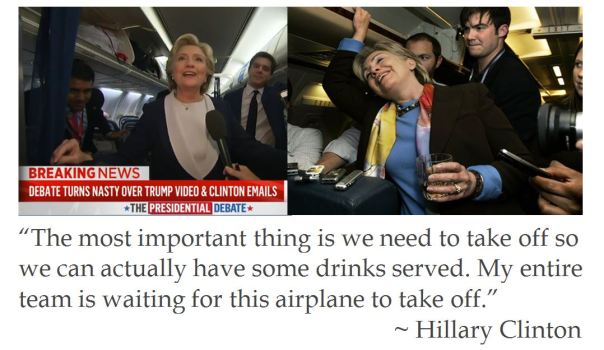 Hilllary Clinton on Drinking after the Second Presidential Debate
