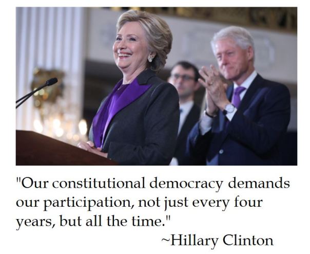 Hillary Clinton's Concession invoking Constitutional Democracy 