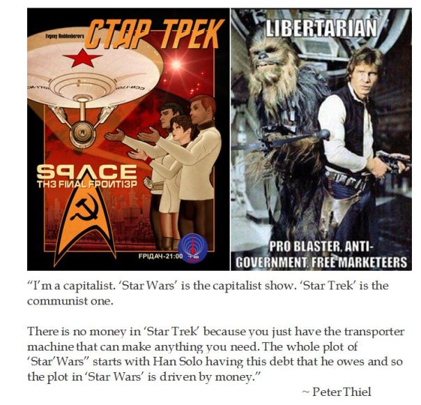 Peter Thiel's understanding of economics comparing Star Trek to Star Wars