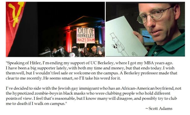Scott Adams on Free Speech and the Berkeley Riot
