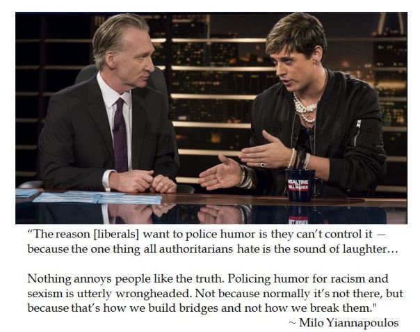 Bill Maher and Milo Yiannopoulos discuss policing humor