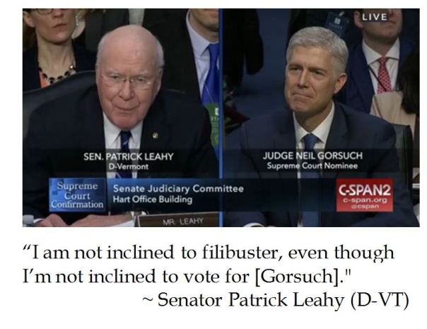 Vermont Senator Patrick Leahy on the proposed Gorsuch filibuster 