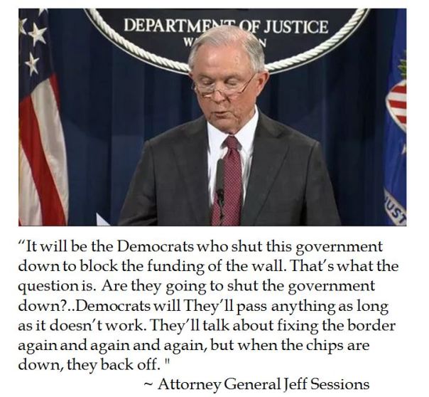 Trump Administration Attorney General Jeff Sessions on Democrat Obstructionism and the Border Wall