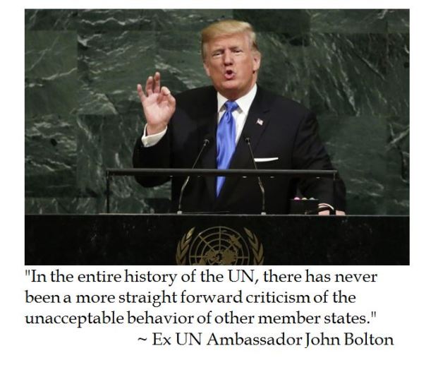 Ex UN Ambassor John Bolton on Trump's United Nations General Assembly speech