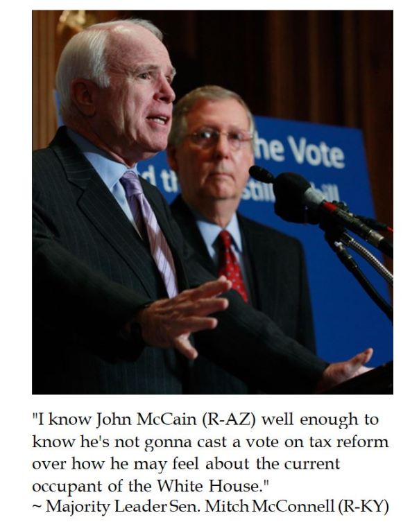 Senate Majority Leader Mitch McConnell Denies that John McCain will Scuttle GOP Tax Bill