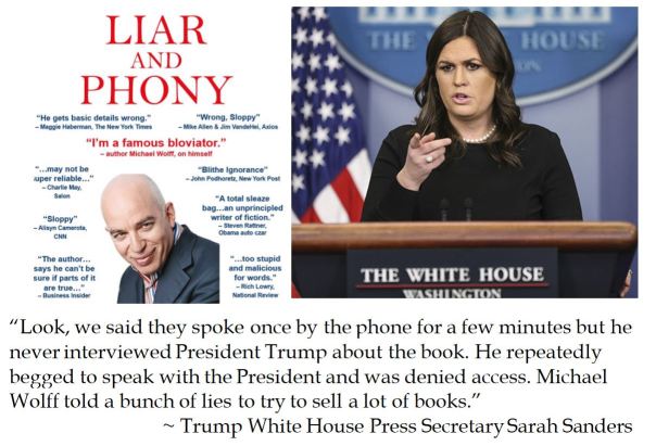 Trump Press Secretary Sarah Sanders puts Michael Wolff at bay in Fire and Fury book