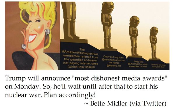 Bette Midler on President Trump's Dishonest and Corrupt Media Awards