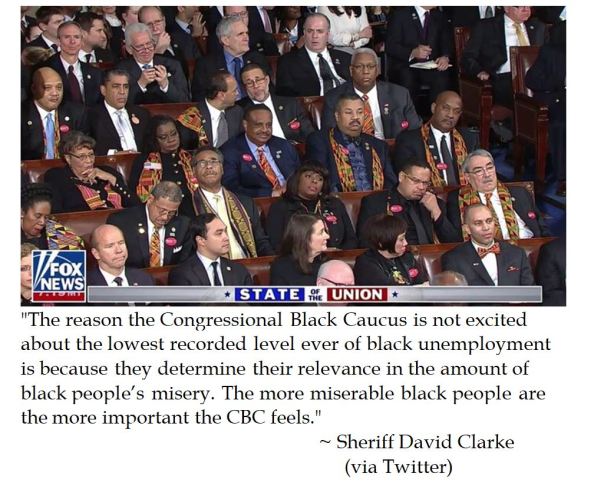 Sheriff David Clarke disparages the Congressional Black Caucus after President Trump's first State of the Union Address
