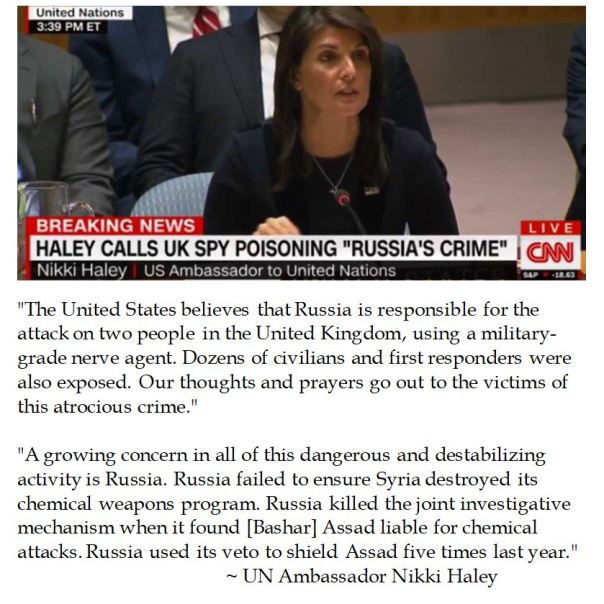 Trump UN Ambassador Nikki Haley denounces Russia for nerve gas attack in Britain