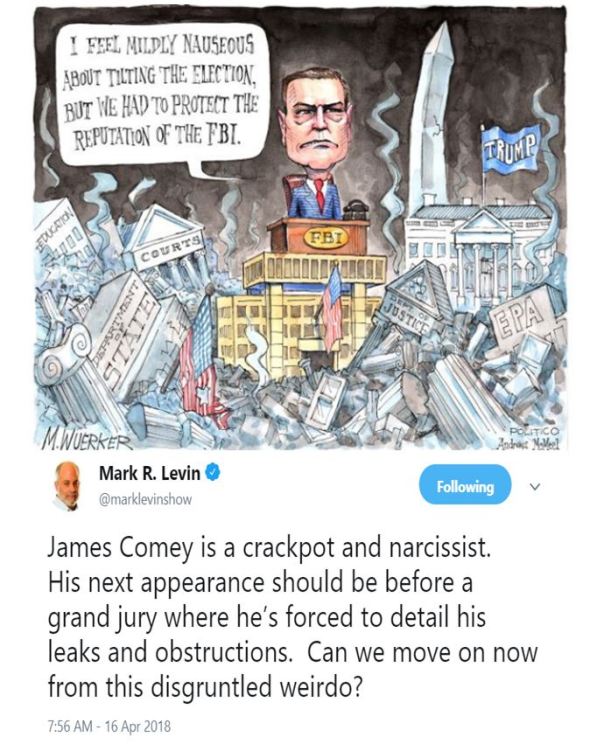 Mark Levin on ex FBI Director James Comey