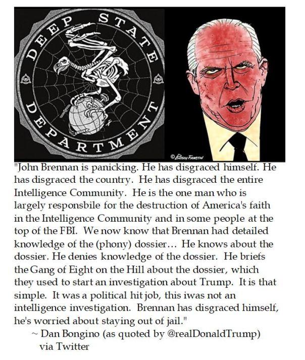 President Trump quotes Dan Bongino on why Obama CIA chief John Brennan is panicking 