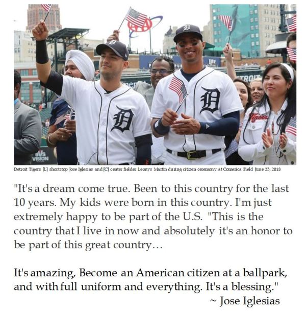 Two Detroit Tigers become naturalized citizens at Comerica Park