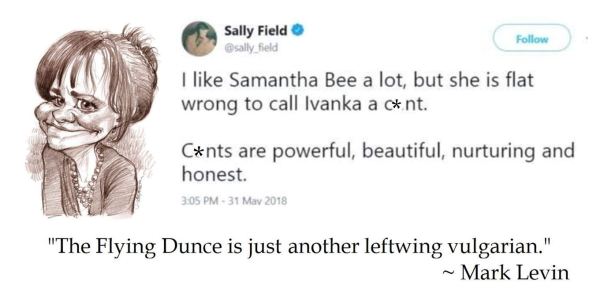 On Sally Fields doubling down on Samantha Bee's vulgarity regarding Ivanka Trump