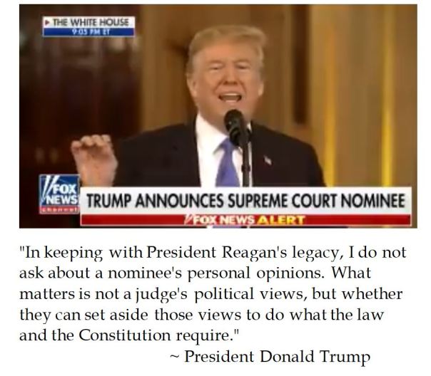 President Donald Trump on vetting Supreme Court nominees