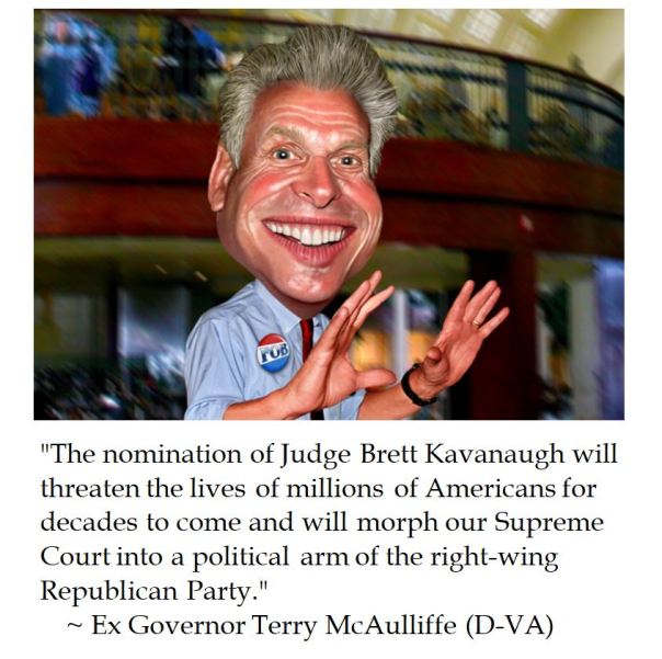 Prospective Democrat Presidential candidate Terry McAulliffe on the Brett Kavanaugh Supreme Court nomination